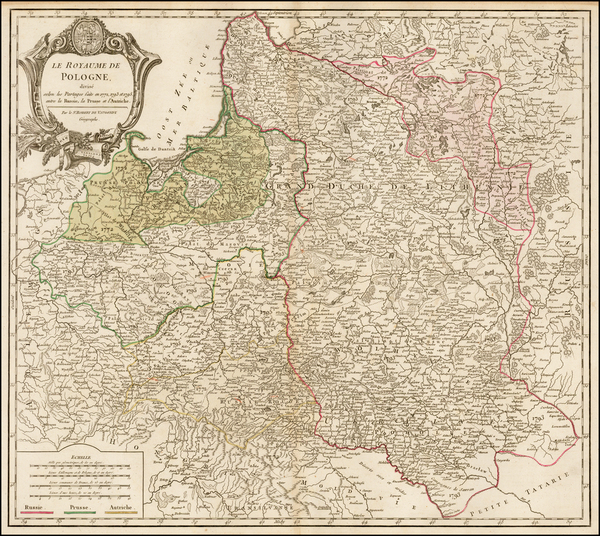 65-Poland Map By Gilles Robert de Vaugondy