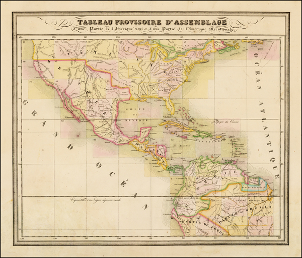 14-United States, Mexico, Central America and South America Map By Philippe Marie Vandermaelen