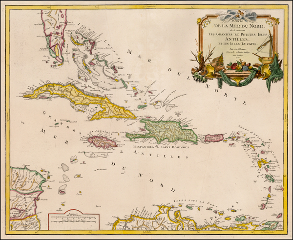 59-Florida and Caribbean Map By Didier Robert de Vaugondy