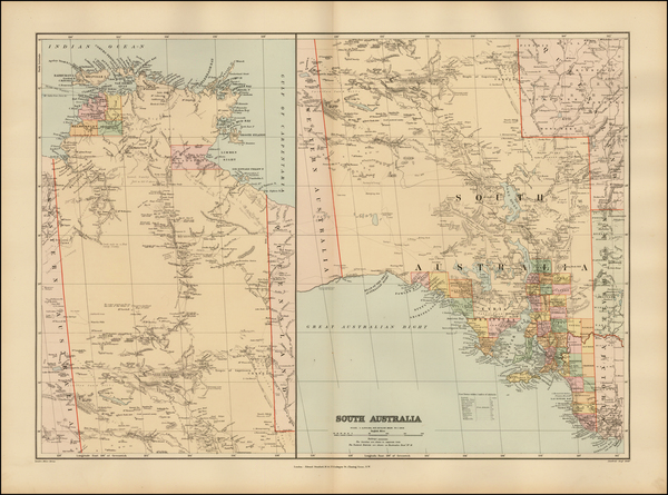 67-Australia Map By Edward Stanford