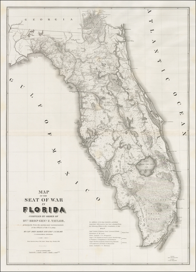 73-Florida Map By United States Bureau of Topographical Engineers