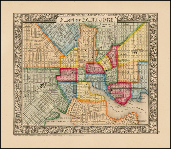 38-Mid-Atlantic Map By Samuel Augustus Mitchell Jr.