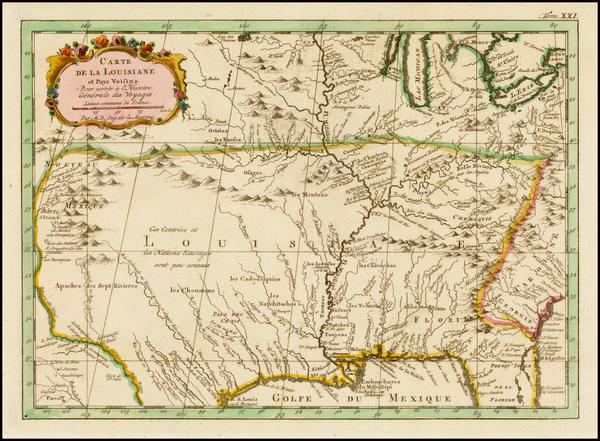 89-South, Southeast, Midwest and Southwest Map By Jacques Nicolas Bellin