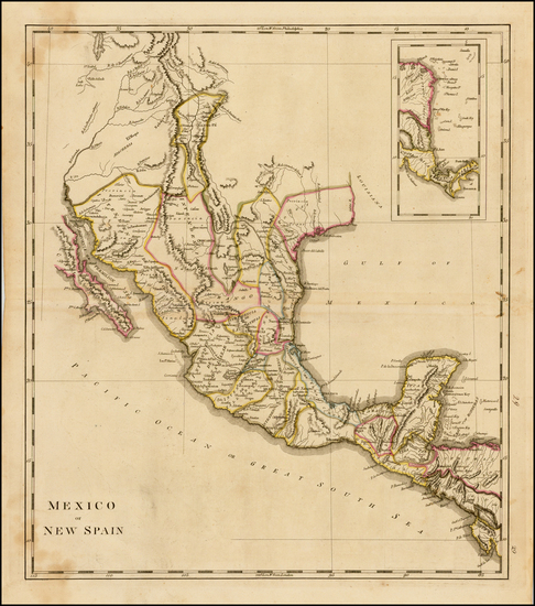 10-Texas, Southwest, Rocky Mountains and Mexico Map By Mathew Carey