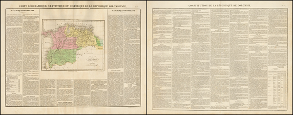 38-South America and Colombia Map By Jean Alexandre Buchon