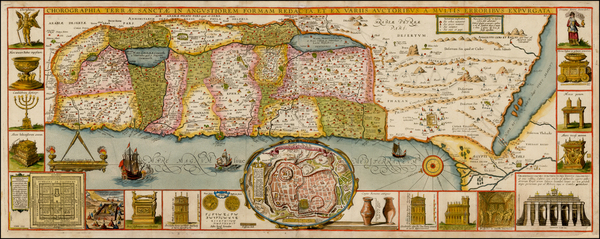 24-Holy Land Map By Jacobus Tirinus