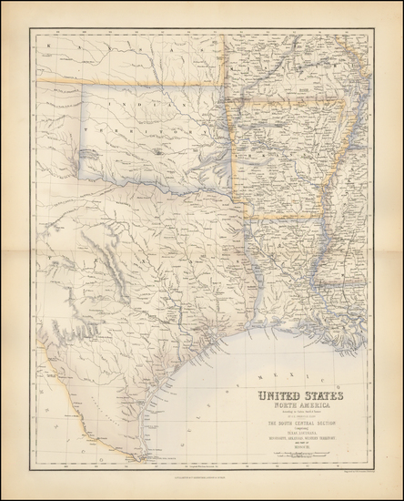 60-South, Texas and Plains Map By Archibald Fullarton & Co.