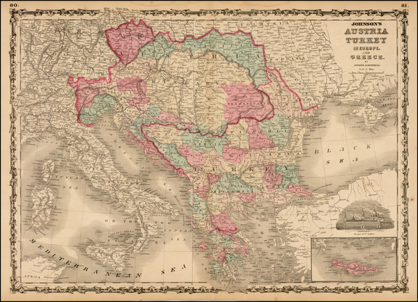 20-Hungary, Balkans, Turkey and Greece Map By Benjamin P Ward  &  Alvin Jewett Johnson