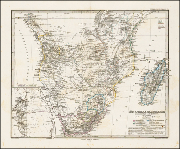 32-South Africa, East Africa and West Africa Map By Adolf Stieler