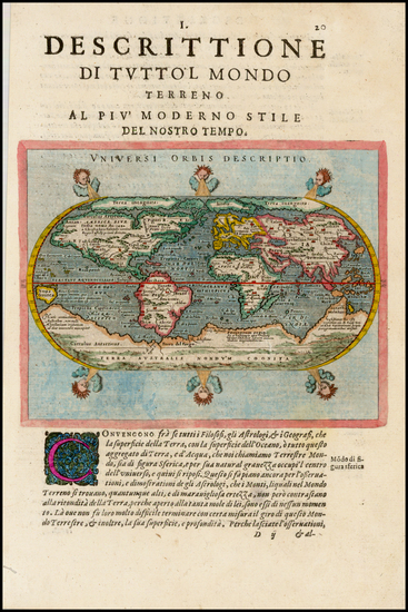 98-World and World Map By Giovanni Antonio Magini