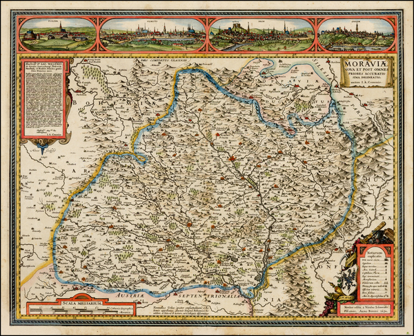 87-Czech Republic & Slovakia Map By Claes Janszoon Visscher