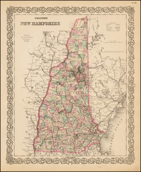 22-New England Map By G.W.  & C.B. Colton