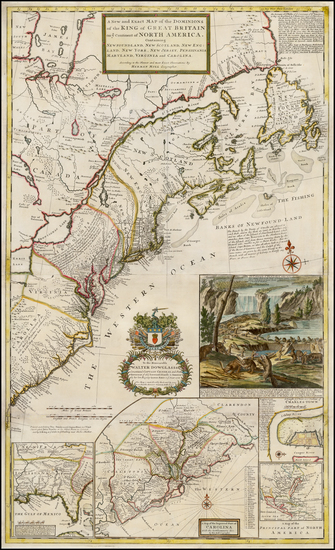 6-United States, New England, Mid-Atlantic and Southeast Map By Herman Moll