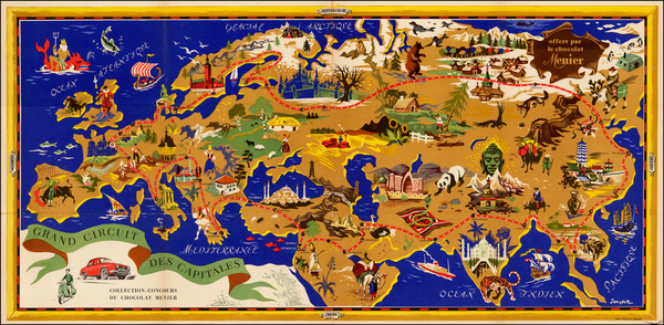 48-World, World, Europe, Europe, Mediterranean, Asia and Asia Map By J.B. Jannot