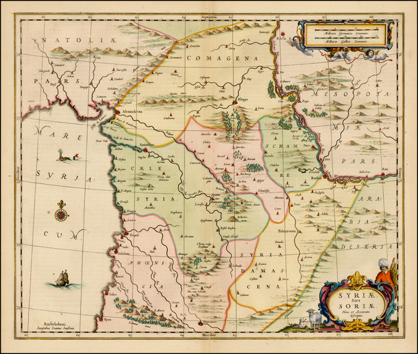 66-Middle East and Holy Land Map By Jan Jansson