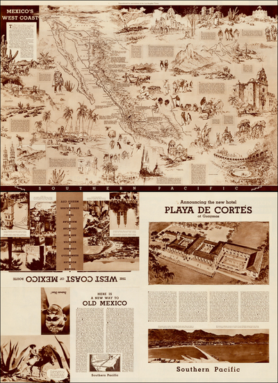 56-Mexico and Pictorial Maps Map By Charles H. Owens