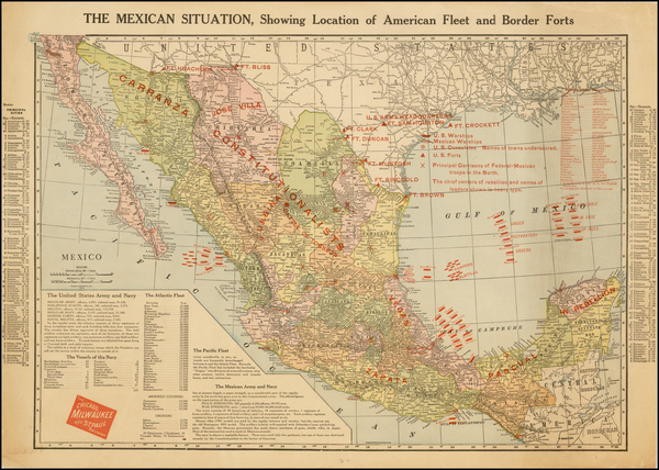 91-Mexico Map By Chicago Milwaukee & St. Paul Railroad