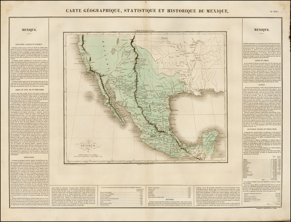 47-Texas, Southwest, Rocky Mountains and California Map By Jean Alexandre Buchon