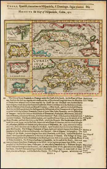 100-Caribbean Map By Jodocus Hondius / Samuel Purchas