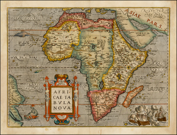 100-Africa and Africa Map By Abraham Ortelius