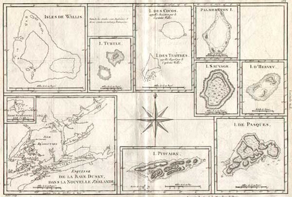 28-Australia & Oceania, Oceania and New Zealand Map By Rigobert Bonne