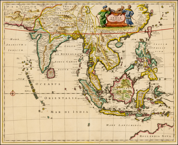 82-China, India, Southeast Asia, Philippines and Australia & Oceania Map By Frederick De Wit