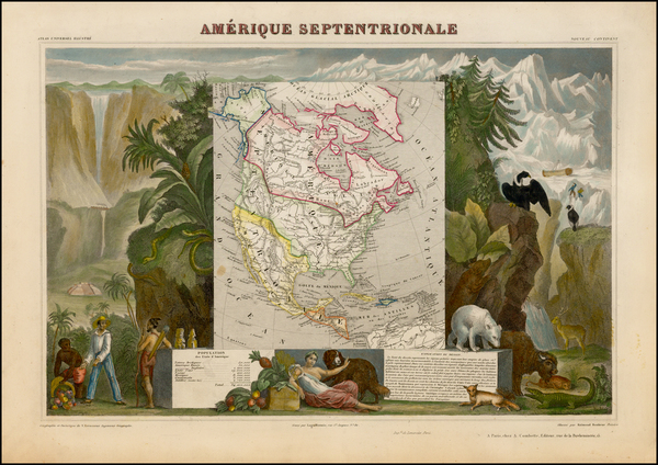 27-United States and North America Map By Victor Levasseur