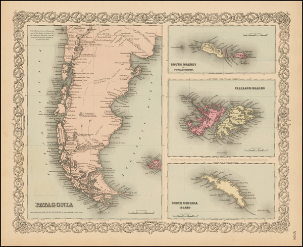 58-South America Map By G.W.  & C.B. Colton