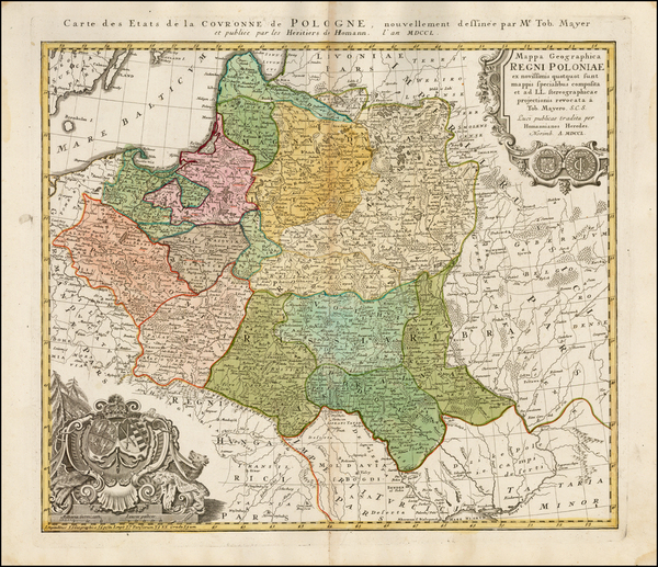 16-Poland and Baltic Countries Map By Homann Heirs / Tobias Mayer