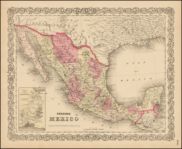 89-Mexico Map By G.W.  & C.B. Colton