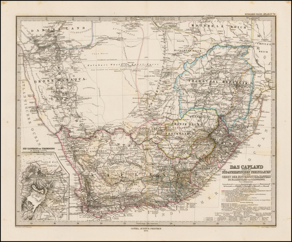 62-South Africa Map By Adolf Stieler