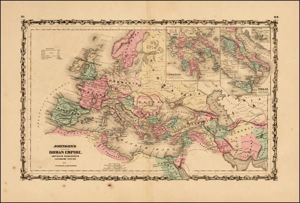 30-Europe, Balkans and Mediterranean Map By Alvin Jewett Johnson  &  Ross C. Browning