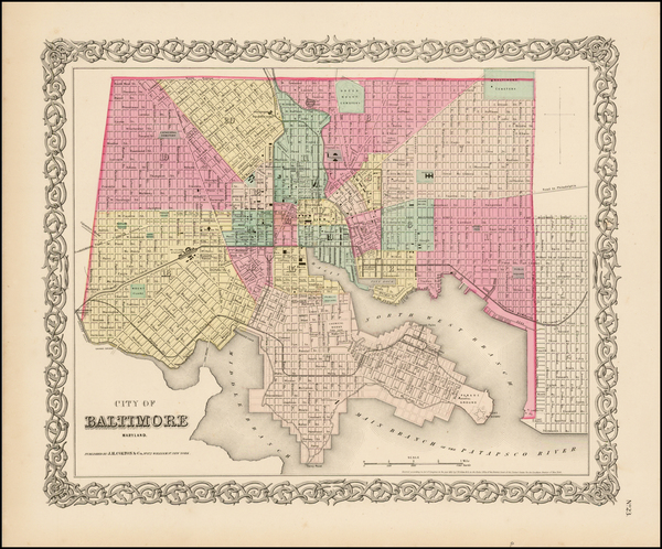 87-Mid-Atlantic and Maryland Map By Joseph Hutchins Colton