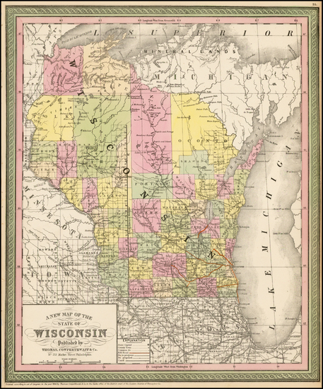 61-Midwest Map By Thomas, Cowperthwait & Co.