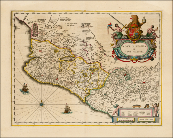 33-Mexico Map By Willem Janszoon Blaeu