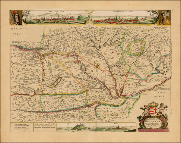 46-Austria, Hungary and Czech Republic & Slovakia Map By Frederick De Wit