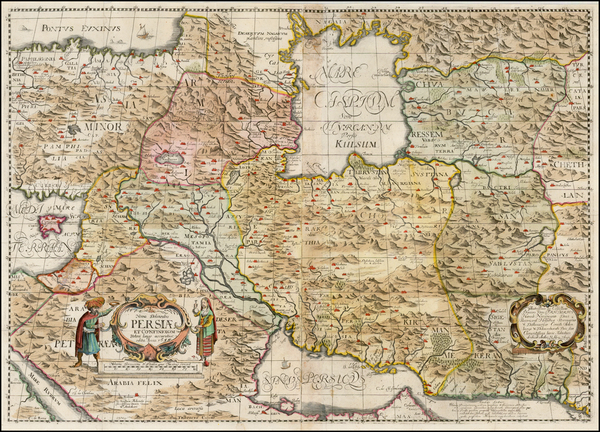 28-Central Asia & Caucasus, Middle East and Turkey & Asia Minor Map By Adam Olearius