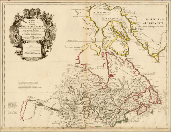 67-Midwest, Plains and Canada Map By Guillaume De L'Isle