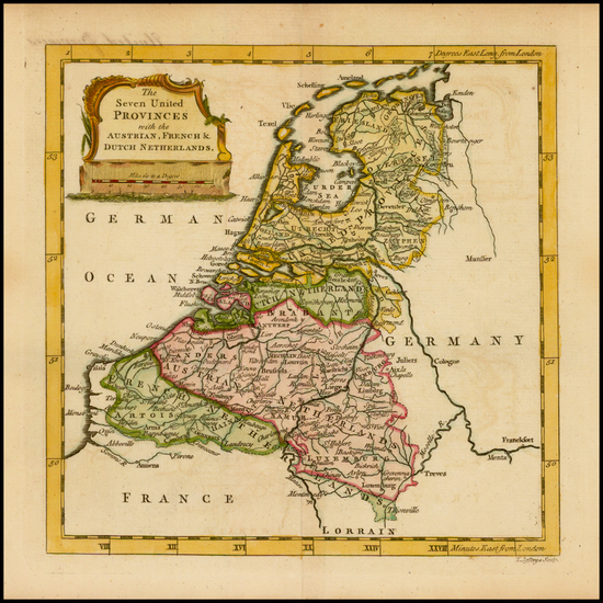 100-Netherlands Map By Thomas Jefferys