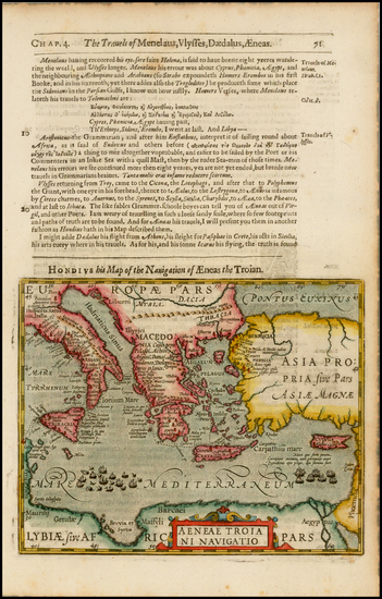 54-Mediterranean, Balearic Islands and Greece Map By Jodocus Hondius / Samuel Purchas