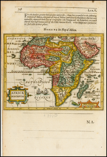 70-Africa and Africa Map By Jodocus Hondius / Samuel Purchas