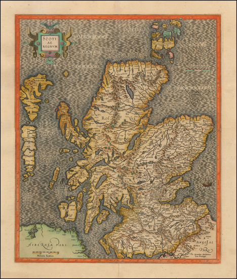 76-Scotland Map By  Gerard Mercator