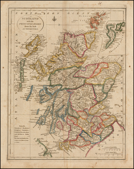 67-Scotland Map By Mathew Carey