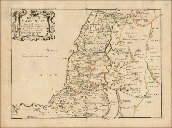 59-Holy Land Map By Philippe de la Rue