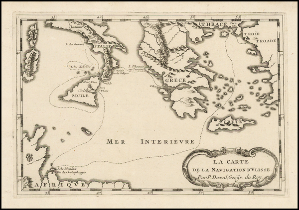 79-Mediterranean, Egypt and Greece Map By Pierre Du Val