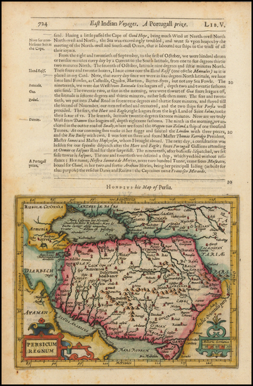 82-Central Asia & Caucasus, Middle East and Persia & Iraq Map By Jodocus Hondius / Samuel 