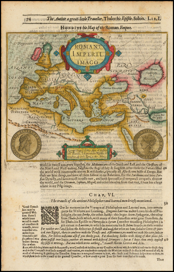 41-World and Mediterranean Map By Jodocus Hondius / Samuel Purchas