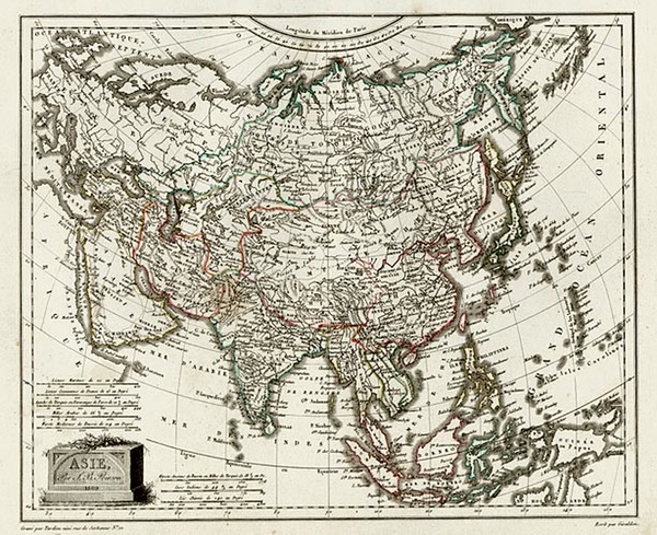 96-Asia and Asia Map By Conrad Malte-Brun