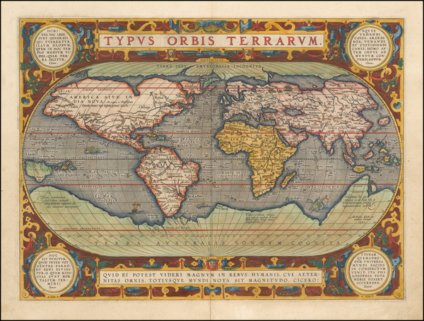 20-World and World Map By Abraham Ortelius