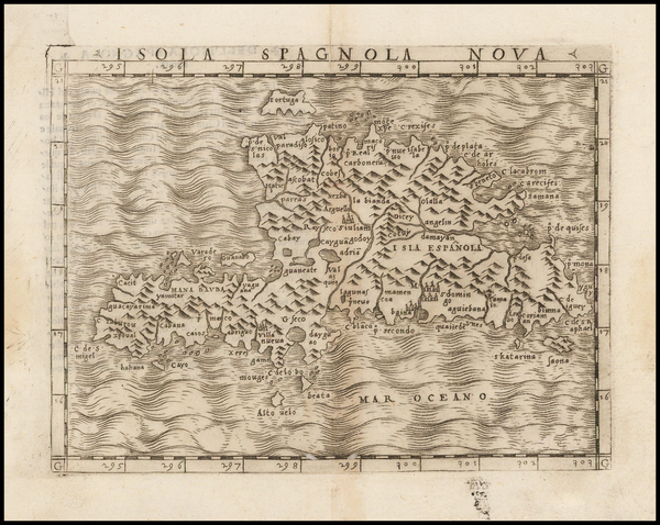 93-Hispaniola Map By Giacomo Gastaldi